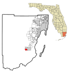 Miami-Dade County Florida Incorporated and Unincorporated areas Florida City Highlighted